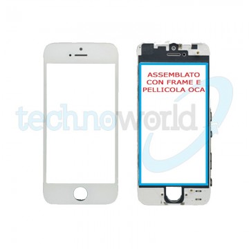 Vetro Display iPhone 5 Bianco (Frame,Oca)