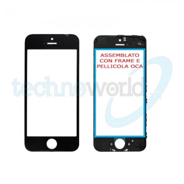 Vetro Display iPhone 5c Nero (Frame,Oca)