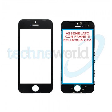 Vetro Display iPhone 5s/SE Nero (Frame,Oca)