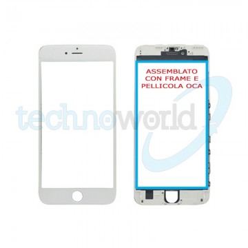 Vetro Display iPhone 6s Plus Bianco (Frame,Oca)