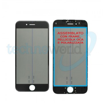 Vetro Display iPhone 6s Plus Nero (Frame,Oca,Polarized)