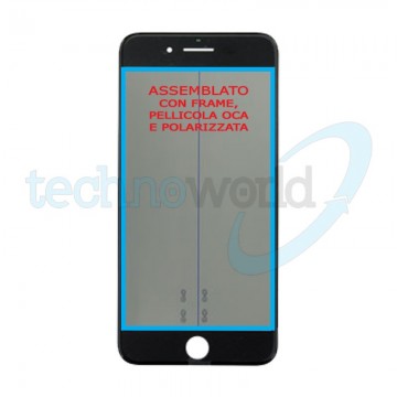 Vetro Display iPhone 7 Plus Nero (Frame,Oca,Polarized)