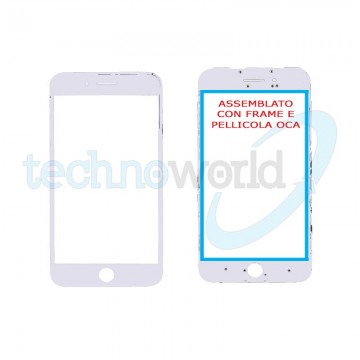 Vetro Display iPhone 7 Plus Bianco (Frame,Oca)