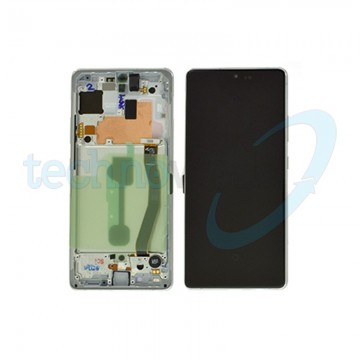 Display Ori. Samsung S10 G770 Lite Bianco Con Frame