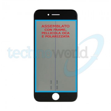 Vetro Display iPhone 7 Nero (Frame,Oca,Polarized)