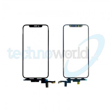 Vetro Display iPhone X Nero con Touch "short cable" + Oca