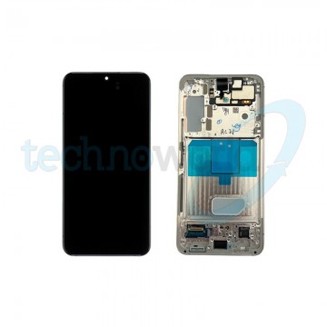 Display Ori. Samsung S22 S901 Bianco / Crema / Sky Blue Con Frame