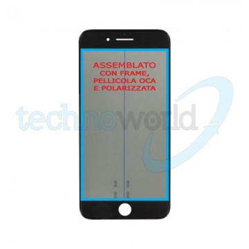 Vetro Display iPhone 8 Plus Nero (Frame,Oca,Polarized)