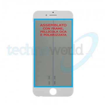 Vetro Display iPhone 7 Bianco (Frame,Oca,Polarized)