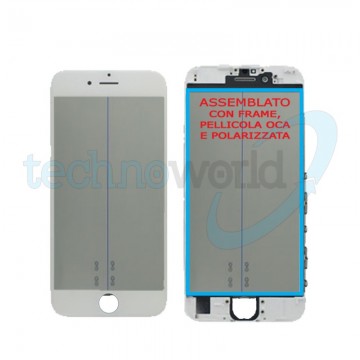 Vetro Display iPhone 6s Plus Bianco (Frame,Oca,Polarized)