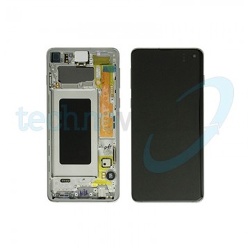 Display Ori. Samsung S10 G973 Bianco con Frame