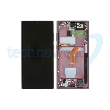 Display Ori. Samsung S22 Ultra S908 Burgundy con Frame