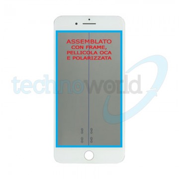 Vetro Display iPhone 7 Plus Bianco (Frame,Oca,Polarized)