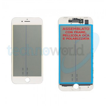 Vetro Display iPhone 8 Plus Bianco (Frame,Oca,Polarized)