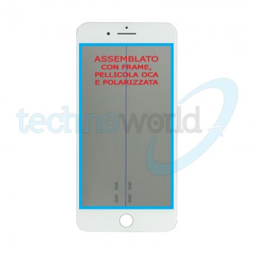 Vetro Display iPhone 7 Plus Bianco (Frame,Oca,Polarized)
