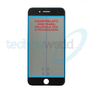 Vetro Display iPhone 7 Plus Nero (Frame,Oca,Polarized)