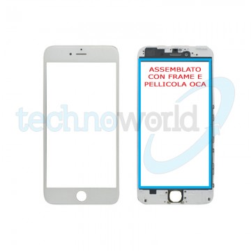 Vetro Display iPhone 6 Plus Bianco (Frame,Oca)