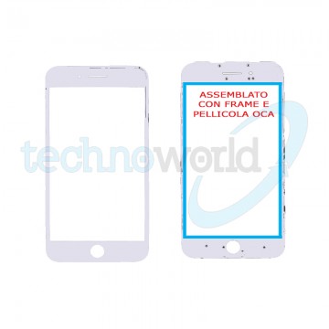 Vetro Display iPhone 7 Plus Bianco (Frame,Oca)