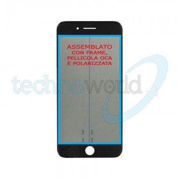 Vetro Display iPhone 8 Plus Nero (Frame,Oca,Polarized)