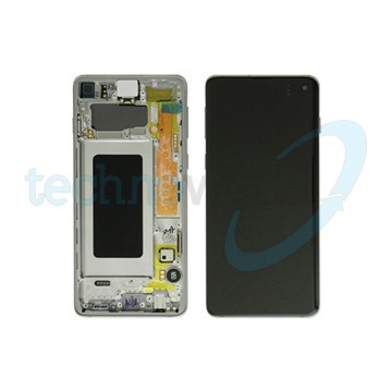 Display Ori. Samsung S10 G973 Bianco con Frame